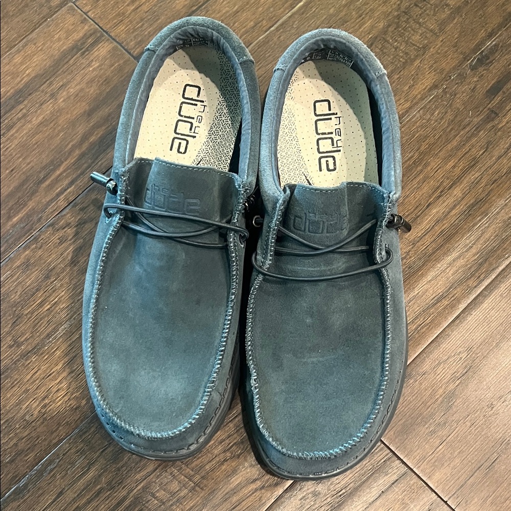 Hey Dude Men's Blue/Grey Soft Loafers GUC 10